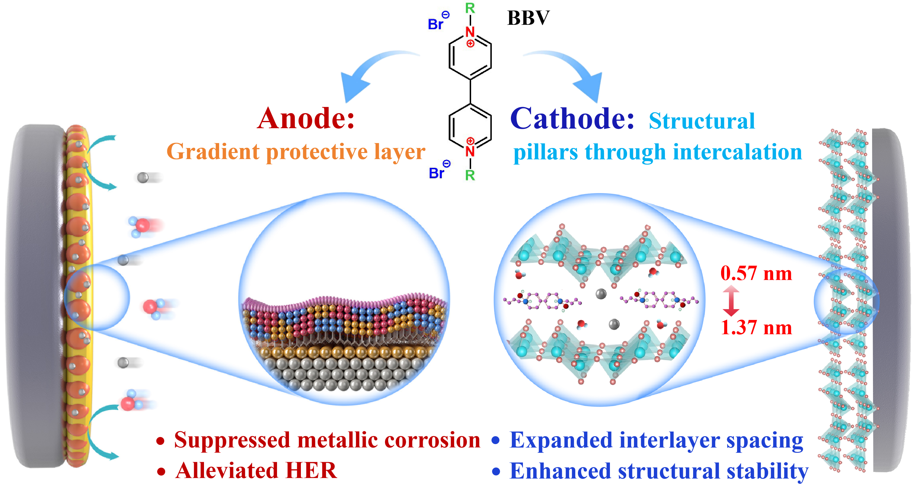 Co-engineering cathode interlayer spacing and anode protective layer ...